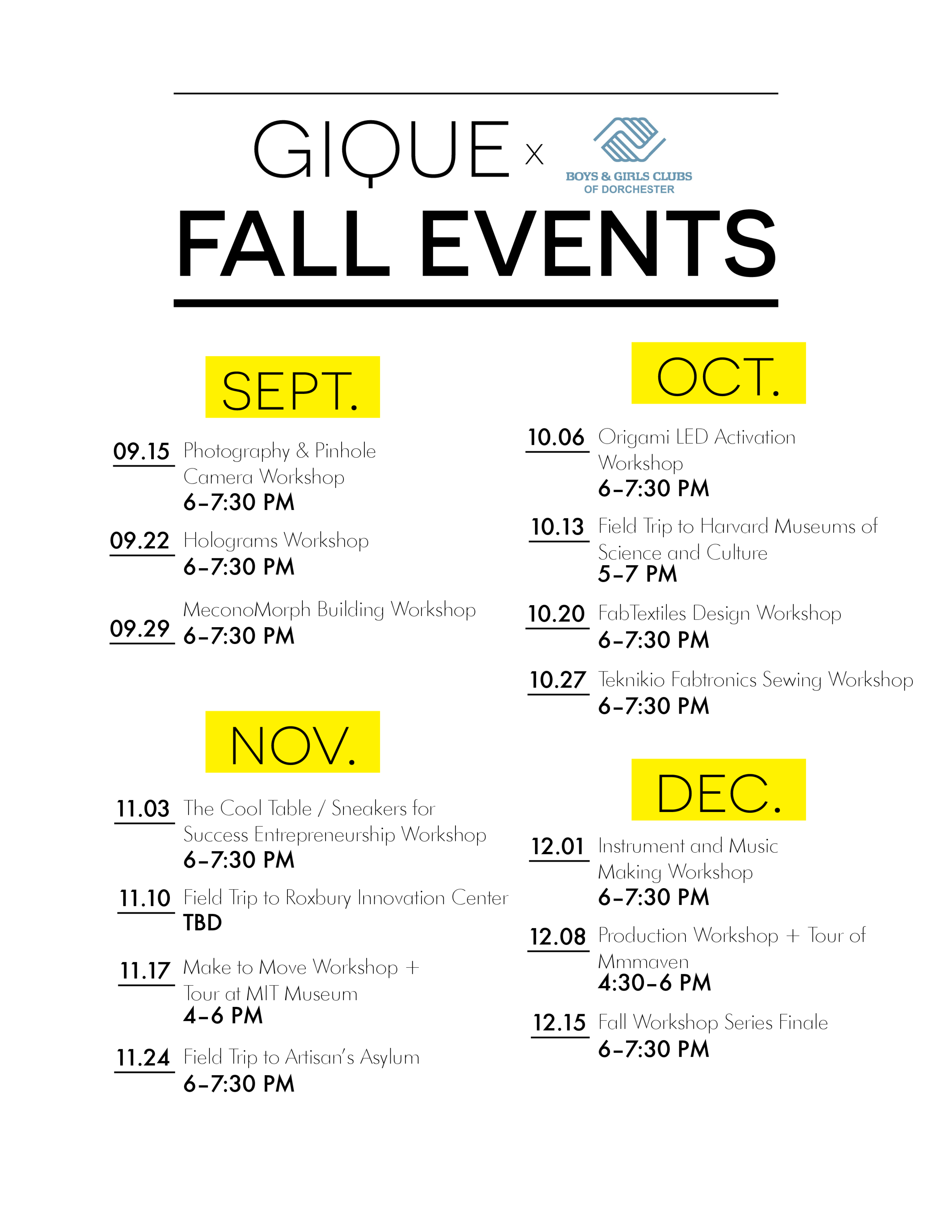 Fall 2015 Program Schedule